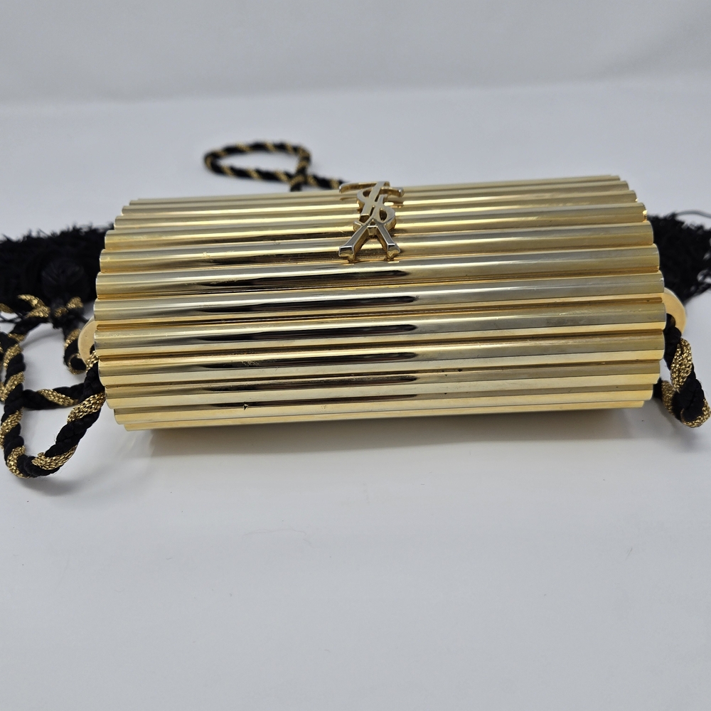 Saint Laurent RARE YSL Yves Opium Minaudiere Gold Bag Purse Clutch Vintage - Picture 14 of 17